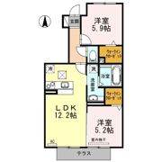 フロール朝日の間取り画像