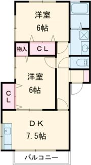 フラワーコーポ立岡Aの間取り画像