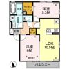 コンツェルト貝沢 Bの間取り画像
