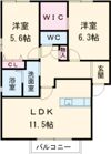 サウスナチュラルコート B棟の間取り画像