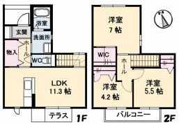オークス・木太の間取り画像