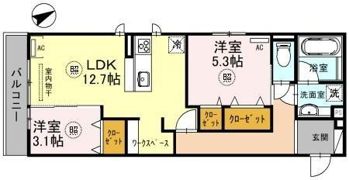 D-room上ノ丸の間取り画像