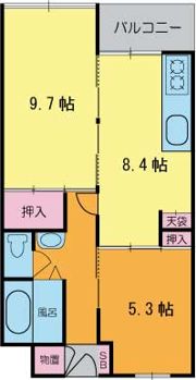 夢野ハイタウン1号棟の間取り画像