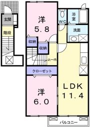 サンヒルズ城南Aの間取り画像