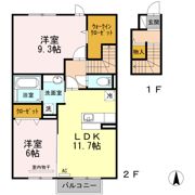 クローバーヒルズ Bの間取り画像