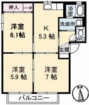 シャーメゾン明月 D棟の間取り画像