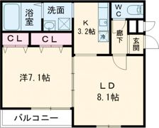 フジパレス関茶屋Nの間取り画像