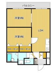 スカイコートけんとく町の間取り画像