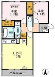 ヴィラ クエンティの間取り画像