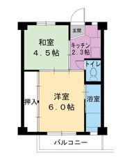 ビレッジハウス野々市2号棟の間取り画像