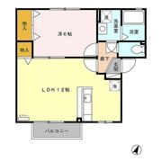 半田ハイツ Dの間取り画像