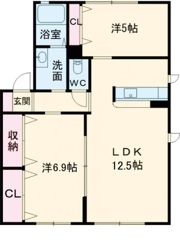 三洋タウン上香月Dの間取り画像