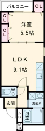 フジパレス浜寺石津東の間取り画像