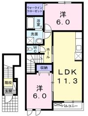 プリムローズ内川Ⅱの間取り画像
