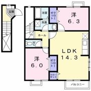 ロイヤルパークAの間取り画像