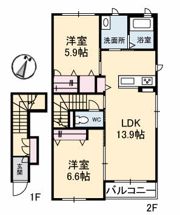 シャーメゾンタウン倉敷運動公園前 A棟の間取り画像