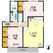 コンフォール竹松 Ⅲ棟の間取り画像