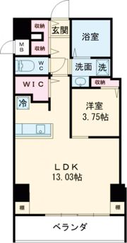 vache rouge新町の間取り画像