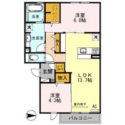 セクレール北本町 B棟の間取り画像