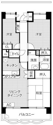 ビレッジハウス潮見タワー1号棟の間取り画像