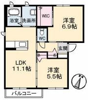 ラ フォンティーヌ B棟の間取り画像