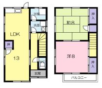仁井栗原貸戸建住宅 Aの間取り画像