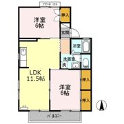 セジュールおおはし Bの間取り画像