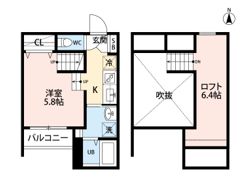 Crestre sur 新水前寺(クレストリー スール)の間取り画像