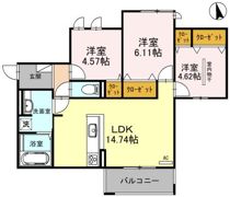 PALACE WEST千里丘 B棟の間取り画像