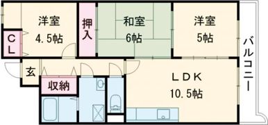 アビタシオン長尾駅前の間取り画像