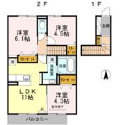 D-room香椎駅 弐番館の間取り画像