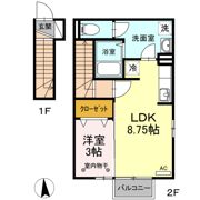 カエツリアルフィールドDーroom Bの間取り画像