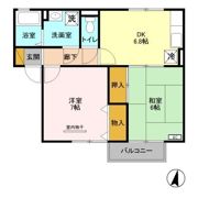 セジュールK Bの間取り画像