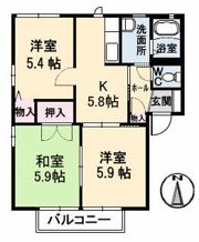 ディアス田の口 A棟の間取り画像