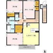 ヴィレッジロイヤル中央台 Bの間取り画像