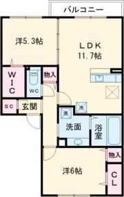 コーポラスツツミE棟の間取り画像