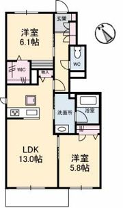 アンソレイユ B棟の間取り画像