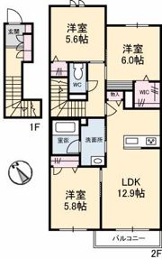 アンソレイユ B棟の間取り画像