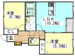 Riverside西大寺A棟の間取り画像