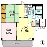 グランデュール高柳 B棟の間取り画像