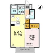 パセオプラシード成田 Dの間取り画像