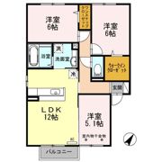 ヴィルヌーブ Aの間取り画像