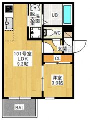 Regalest 下伊福本町の間取り画像