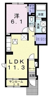 ソレアード東山Ⅰの間取り画像