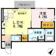 セジュール合川南 A棟の間取り画像