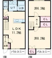 クレアテラス中島町Ⅰの間取り画像