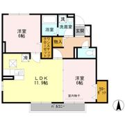 セジュール 上脇 Bの間取り画像