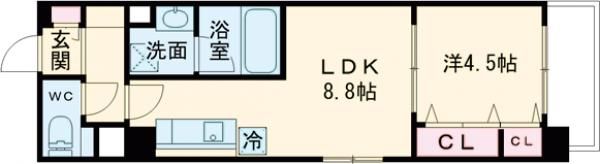 グランブルー高槻の間取り画像