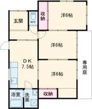 岩田西1丁目 平家貸家の間取り画像