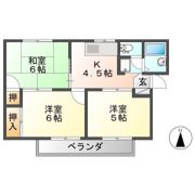 竹市南塚ハイツ Bの間取り画像
